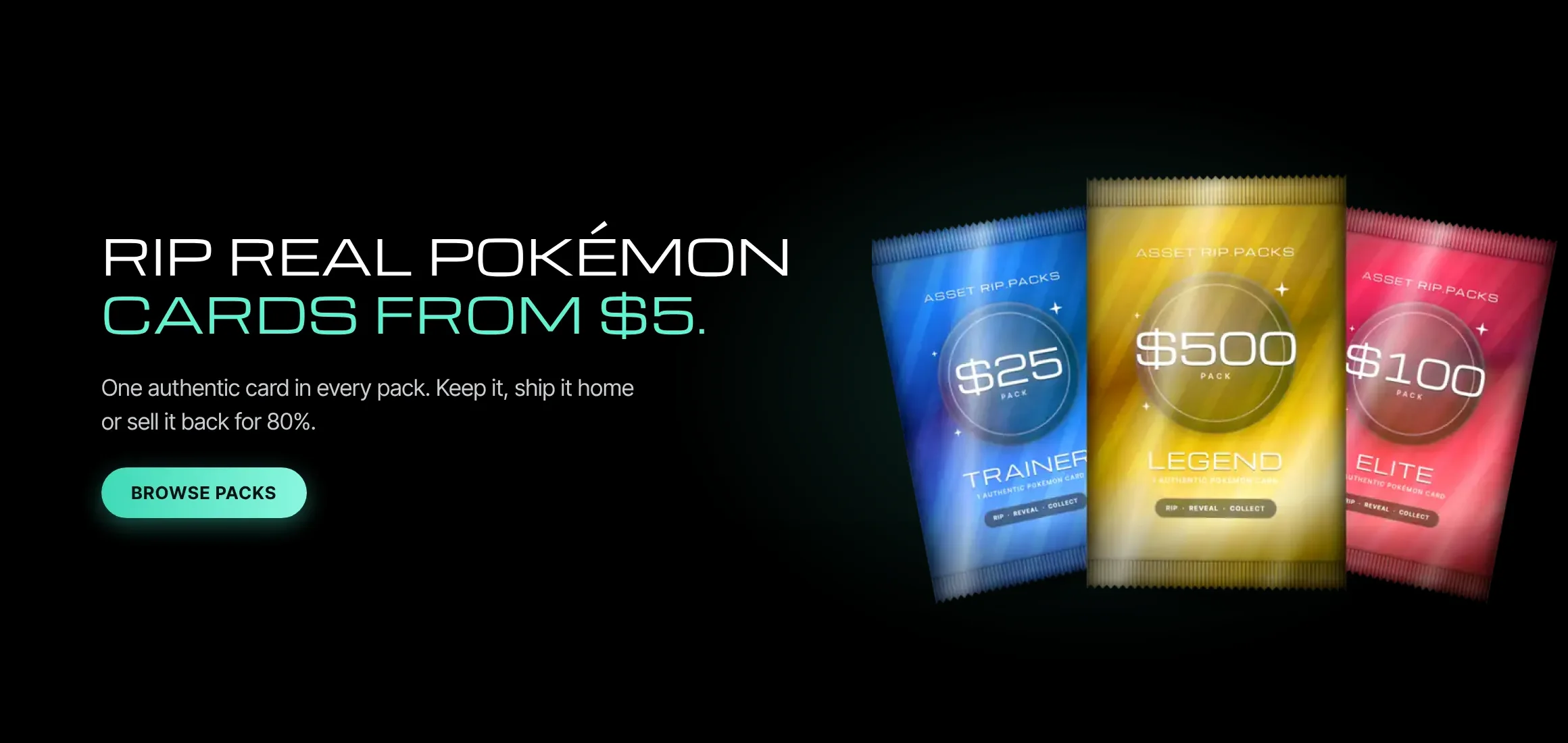 Rip real Pokémon cards from $5